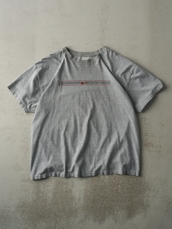 Vintage Y2K Grey Embroidered Nike Logo Tee (L) sold by Rebalance Vintage
