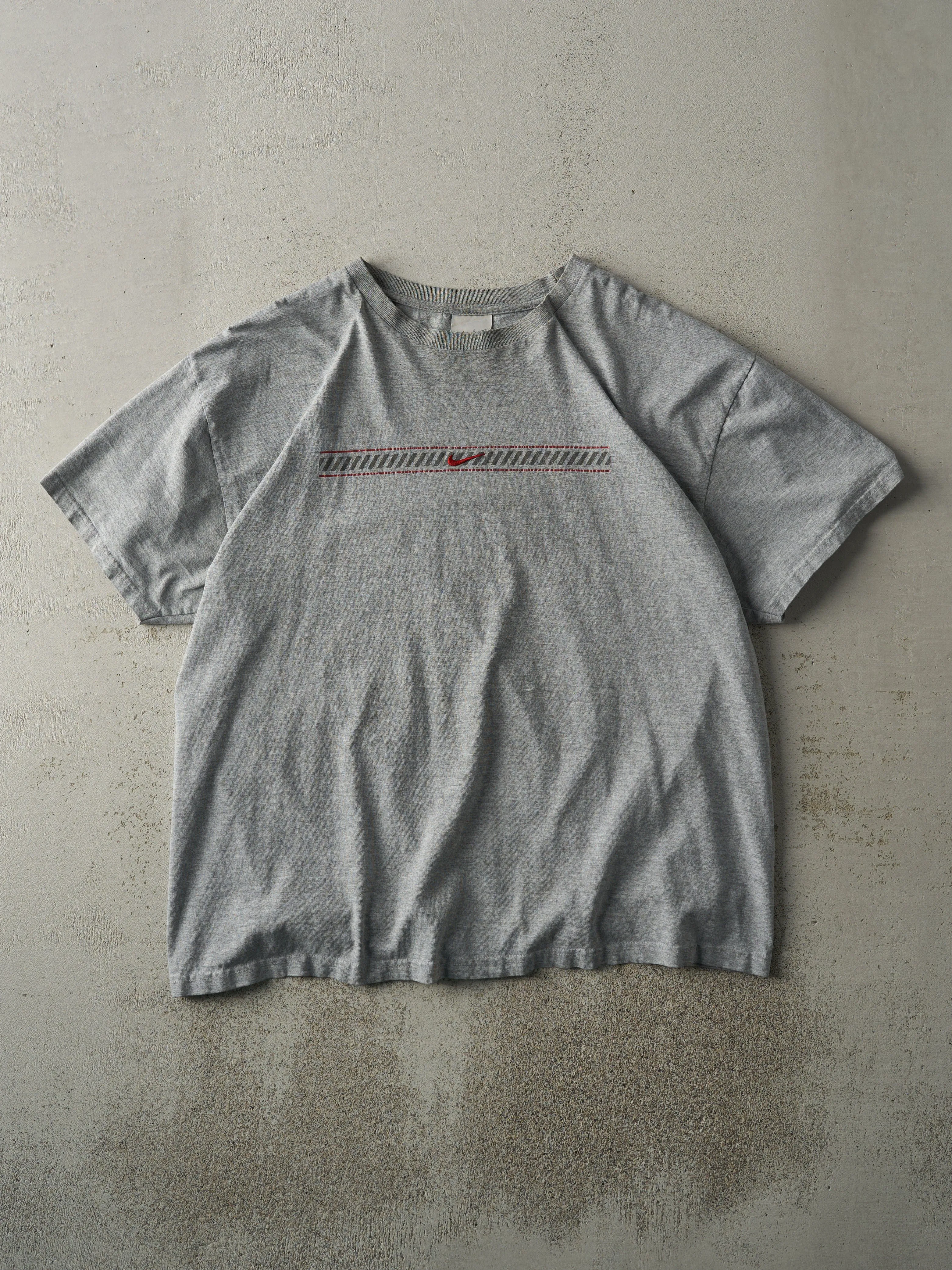 Vintage Y2K Grey Embroidered Nike Logo Tee (L) sold by Rebalance Vintage