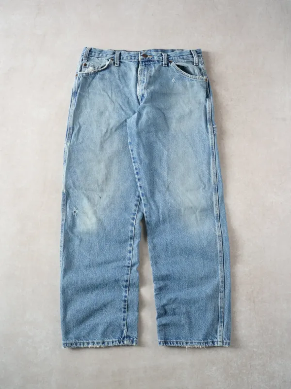 Vintage Light Washed Dickies Denim Carpenter Pants (34 x 30) sold by Rebalance Vintage