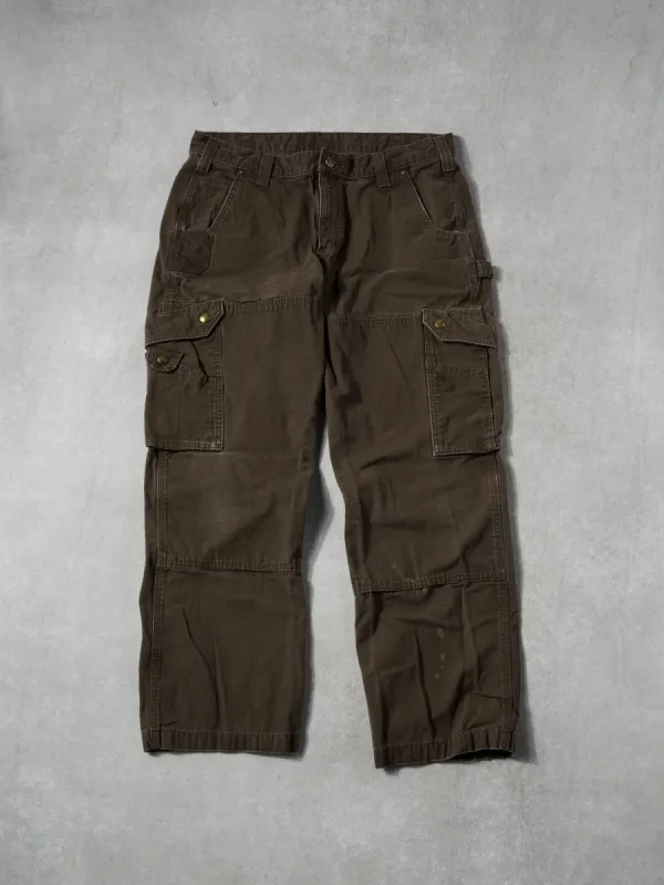 Vintage 90s Brown Carhartt Dungeree Fit Cargo Pants (36x29) sold by Rebalance Vintage