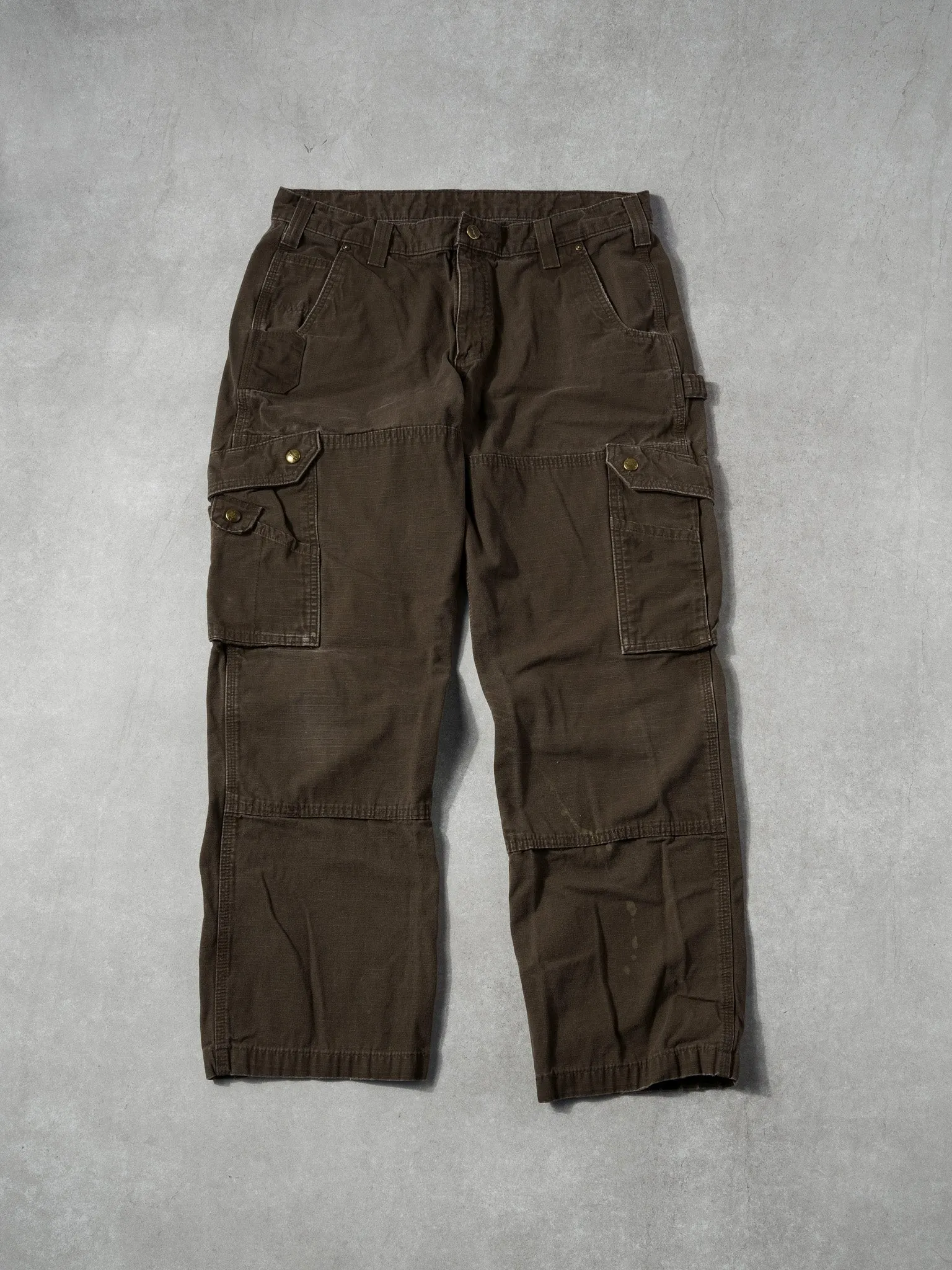 Vintage 90s Brown Carhartt Dungeree Fit Cargo Pants (36x29) sold by Rebalance Vintage