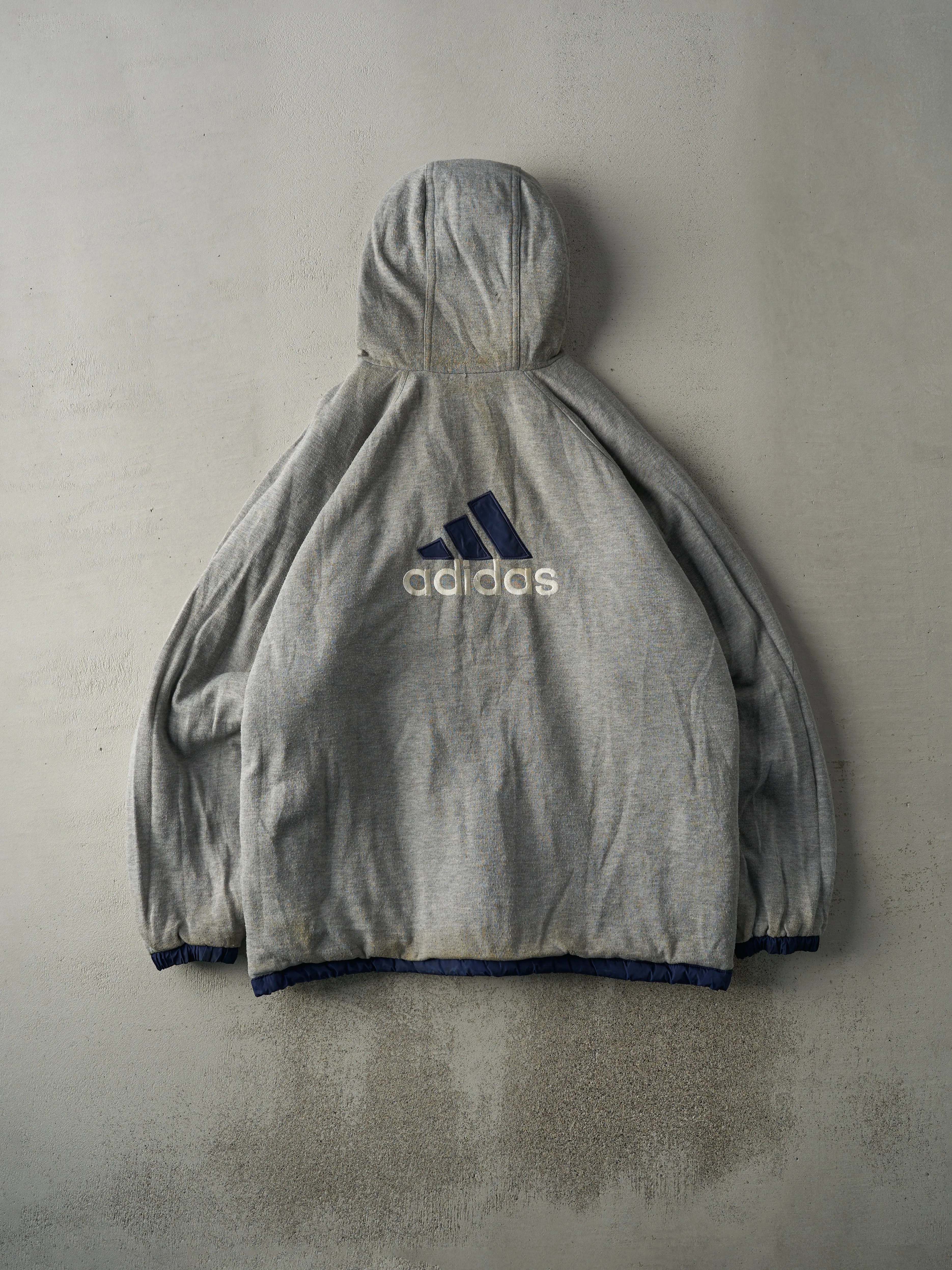 Vintage 90s Navy Blue Adidas Reversible Windbreaker Jacket (L) sold by Rebalance Vintage product image thumbnail 3