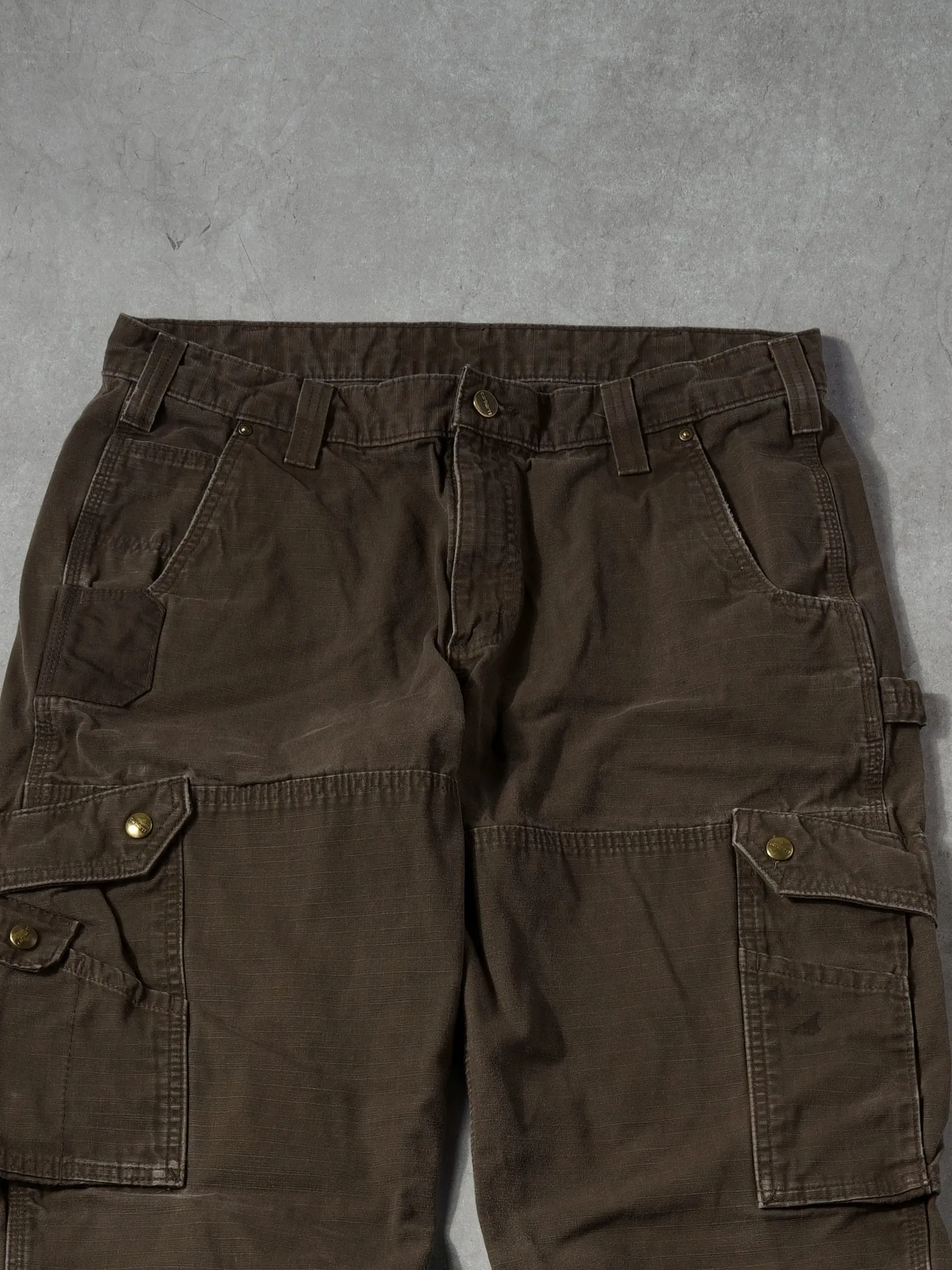 Vintage 90s Brown Carhartt Dungeree Fit Cargo Pants (36x29) sold by Rebalance Vintage product image thumbnail 3