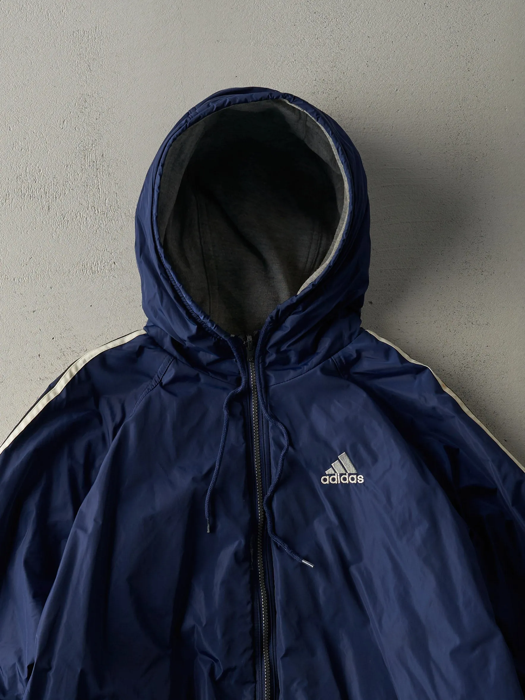 Vintage 90s Navy Blue Adidas Reversible Windbreaker Jacket (L) sold by Rebalance Vintage product image thumbnail 4