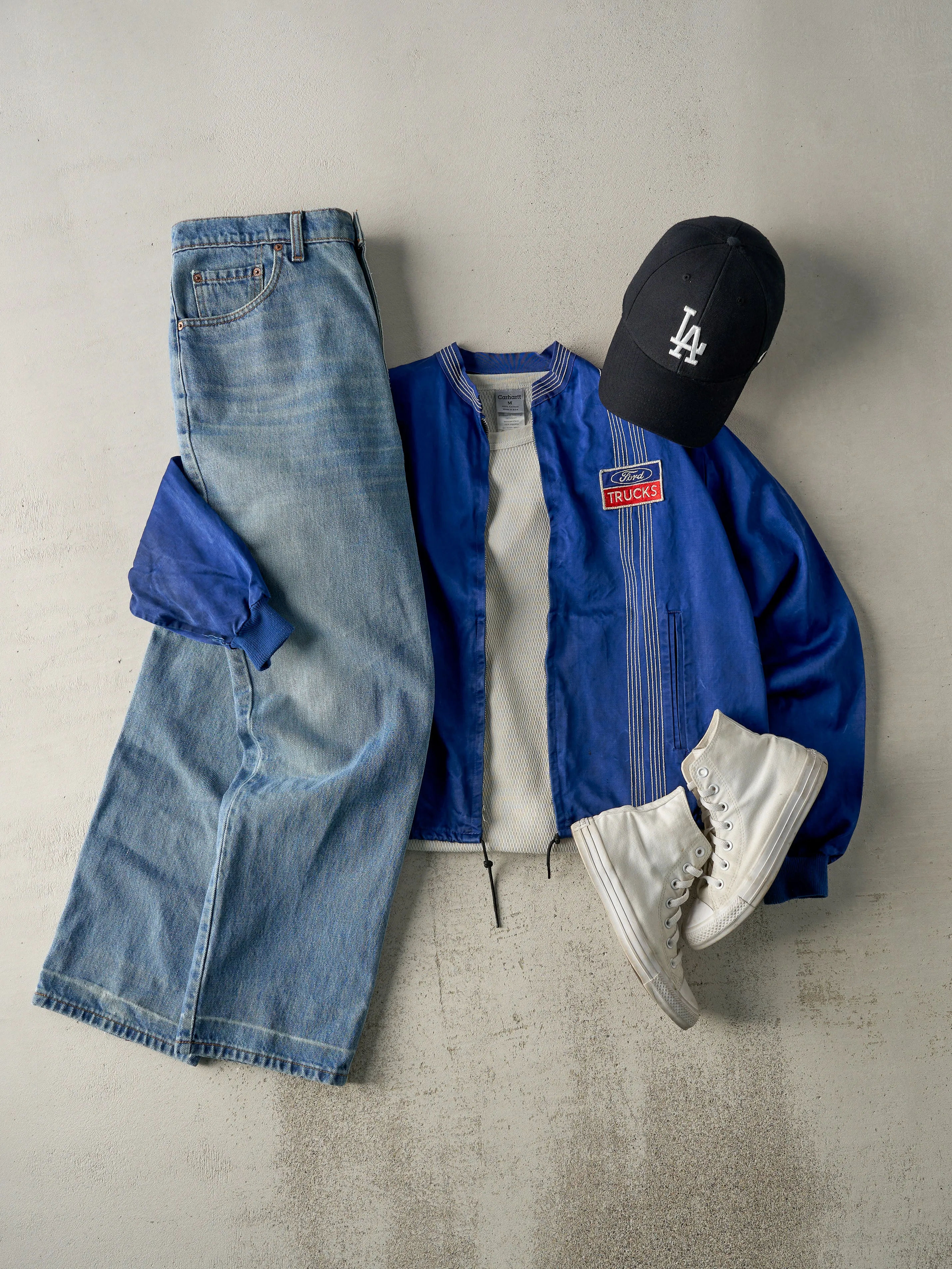 Vintage 70s Blue Ford Trucks Zip Up Work Jacket (M) sold by Rebalance Vintage product image thumbnail 5