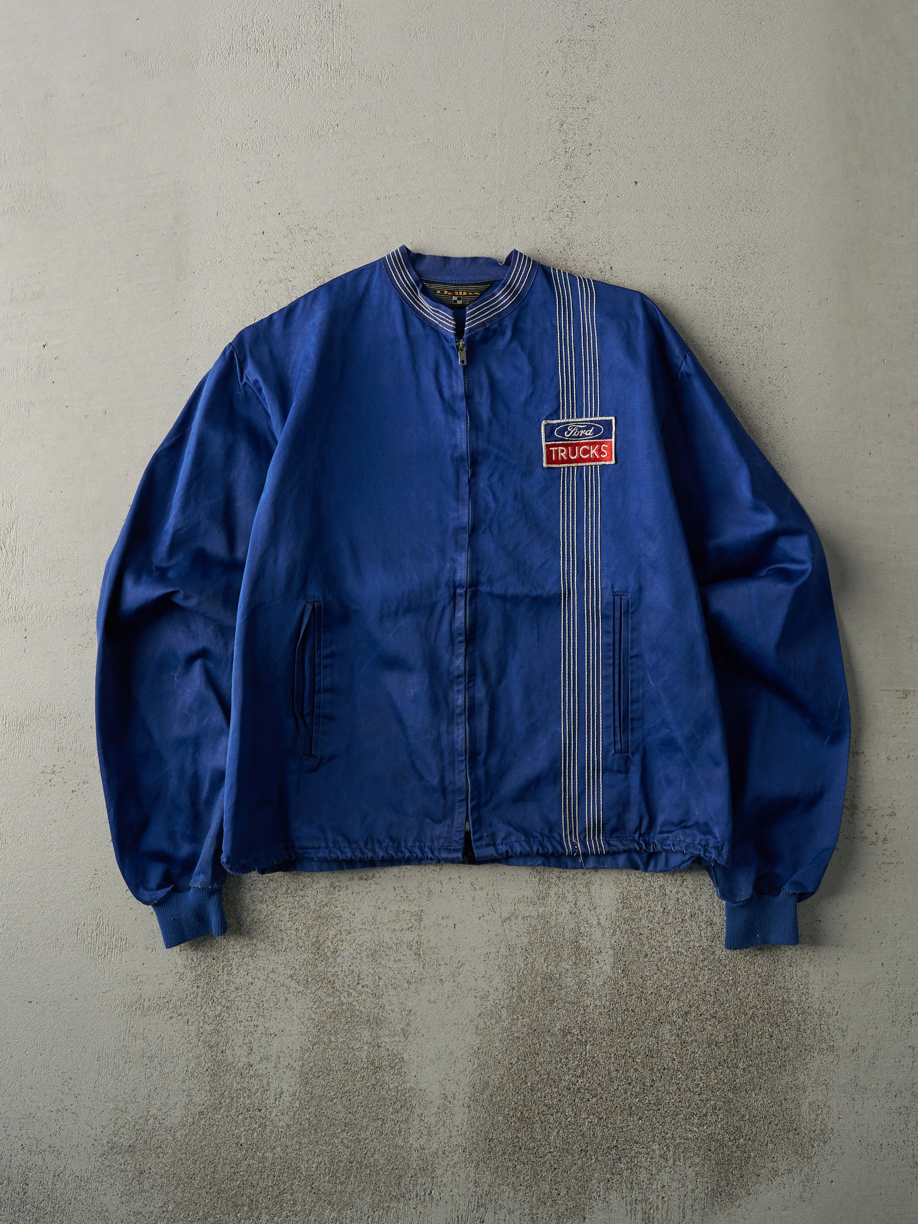 Vintage 70s Blue Ford Trucks Zip Up Work Jacket (M) sold by Rebalance Vintage