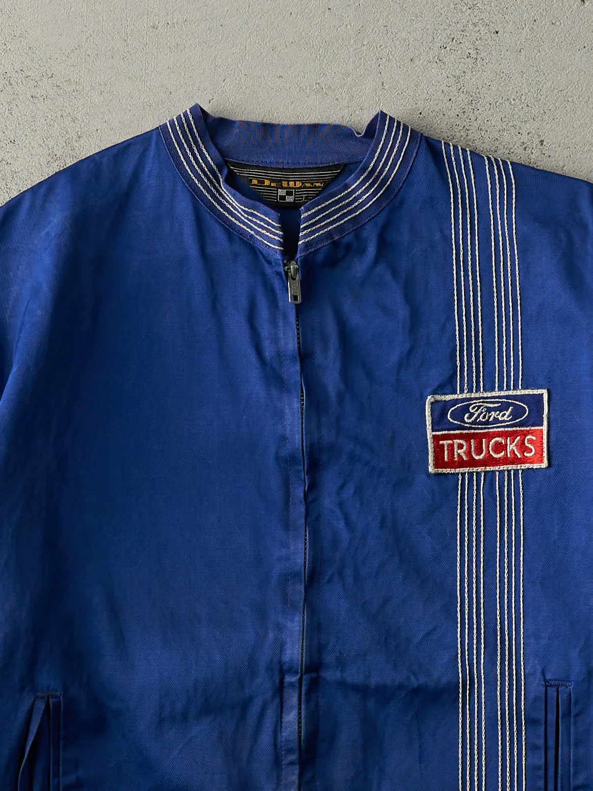 Vintage 70s Blue Ford Trucks Zip Up Work Jacket (M) sold by Rebalance Vintage product image thumbnail 3