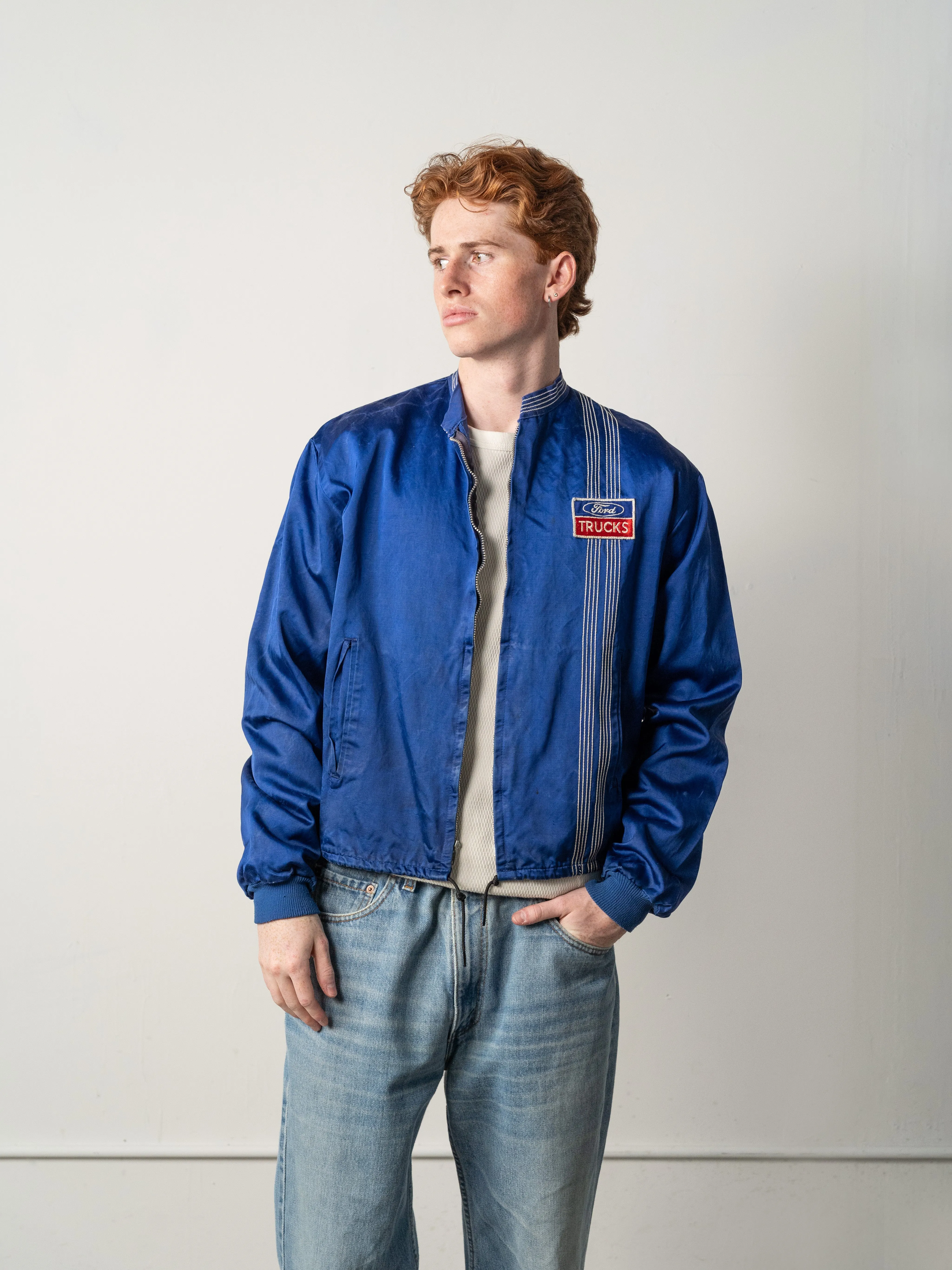 Vintage 70s Blue Ford Trucks Zip Up Work Jacket (M) sold by Rebalance Vintage product image thumbnail 2