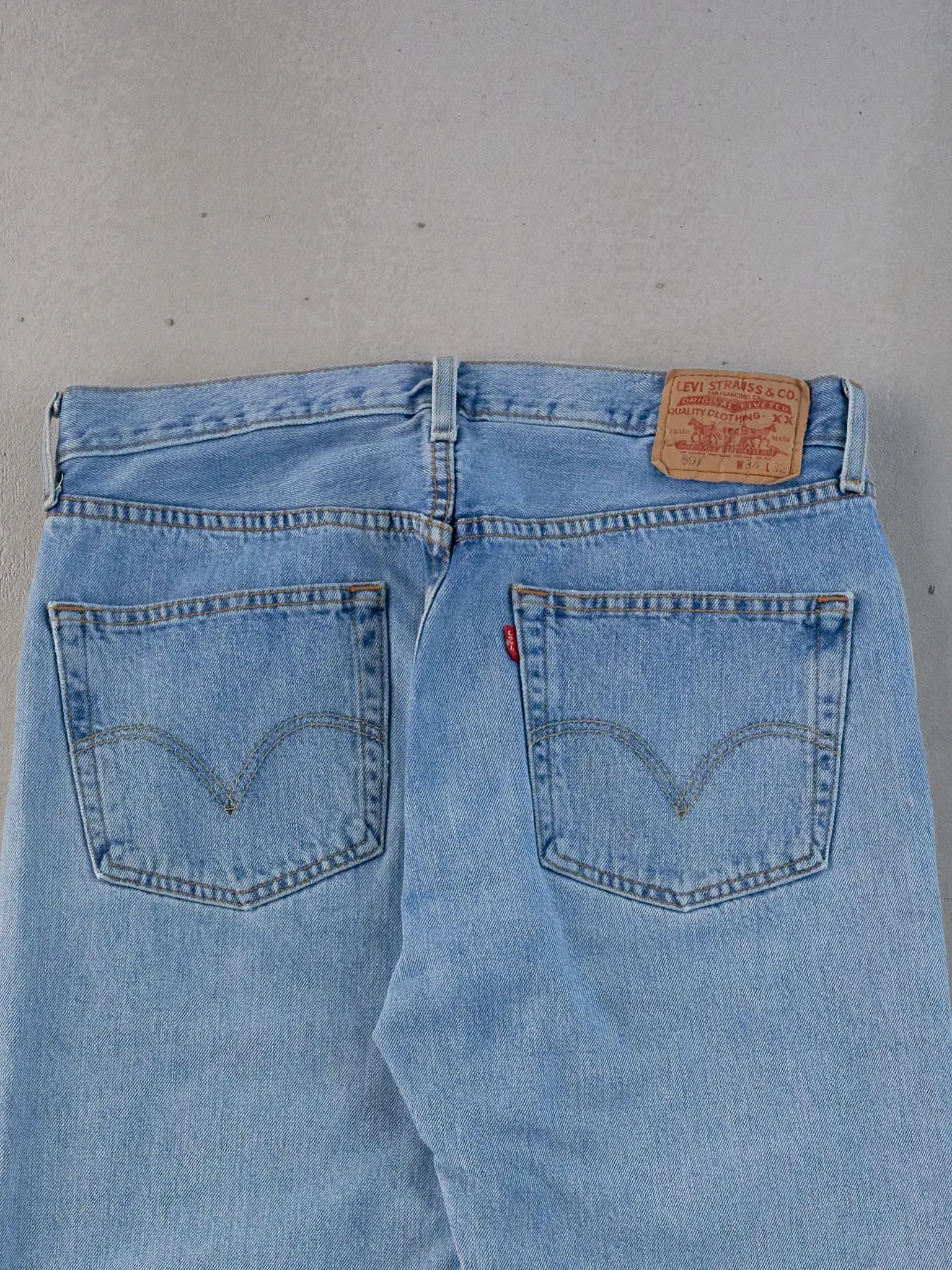 Vintage 90s Blue Levi's 501 Denim Jeans (33x31) sold by Rebalance Vintage product image thumbnail 4