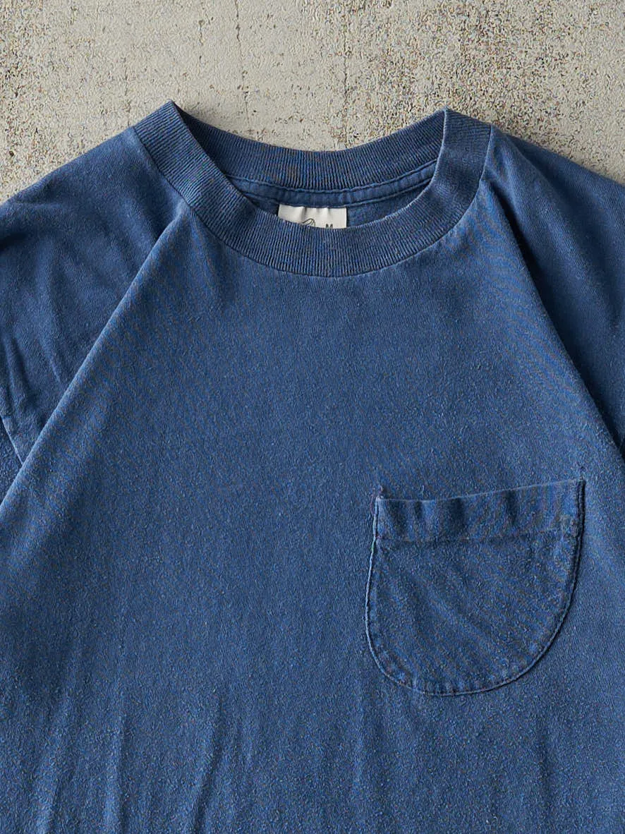 Vintage 80s Navy Blue Single Stitch Pocket Tee (XS/S) sold by Rebalance Vintage product image thumbnail 2
