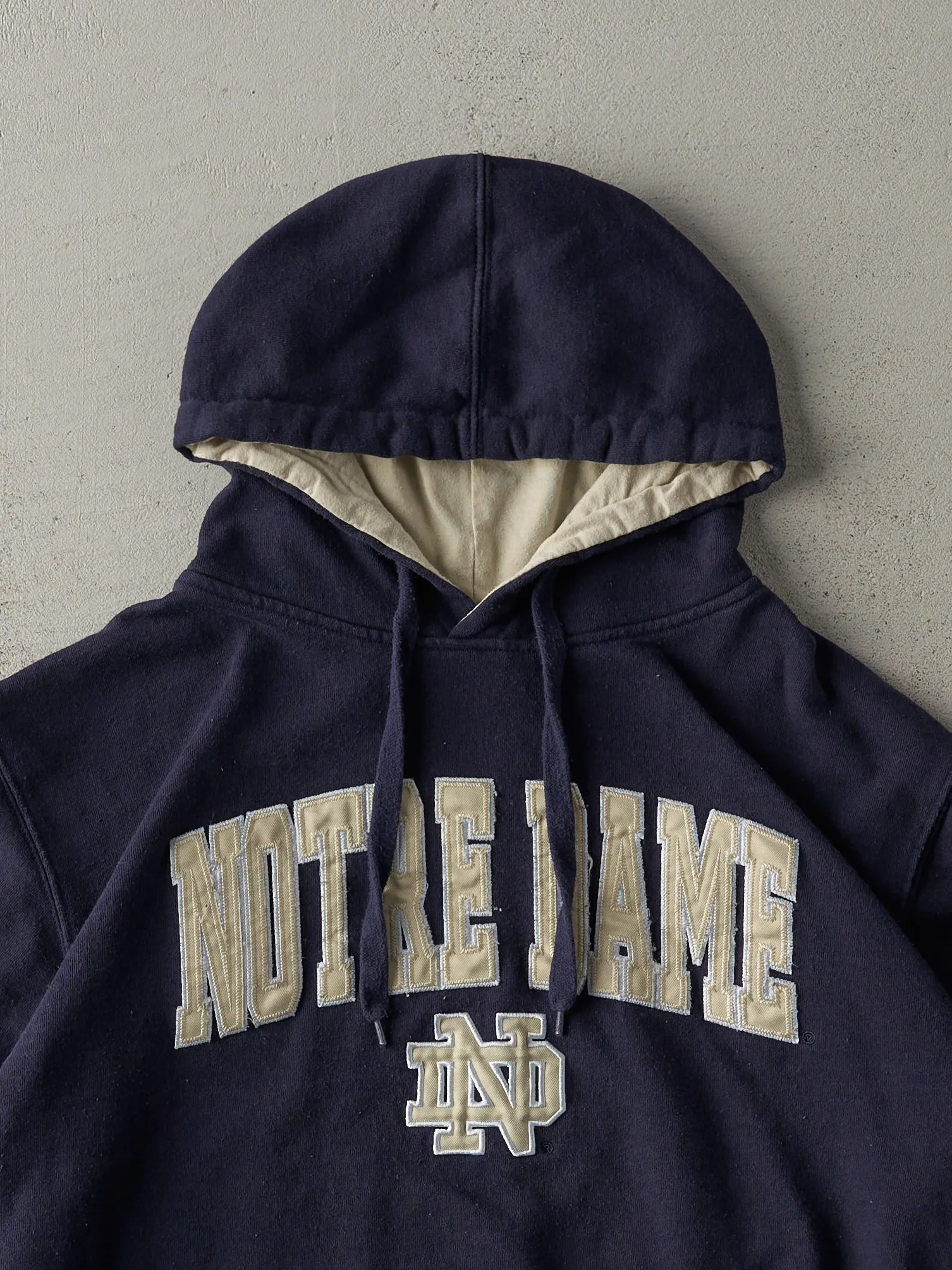 Vintage Y2K Navy Notre Dame University Hoodie (M) sold by Rebalance Vintage product image thumbnail 2