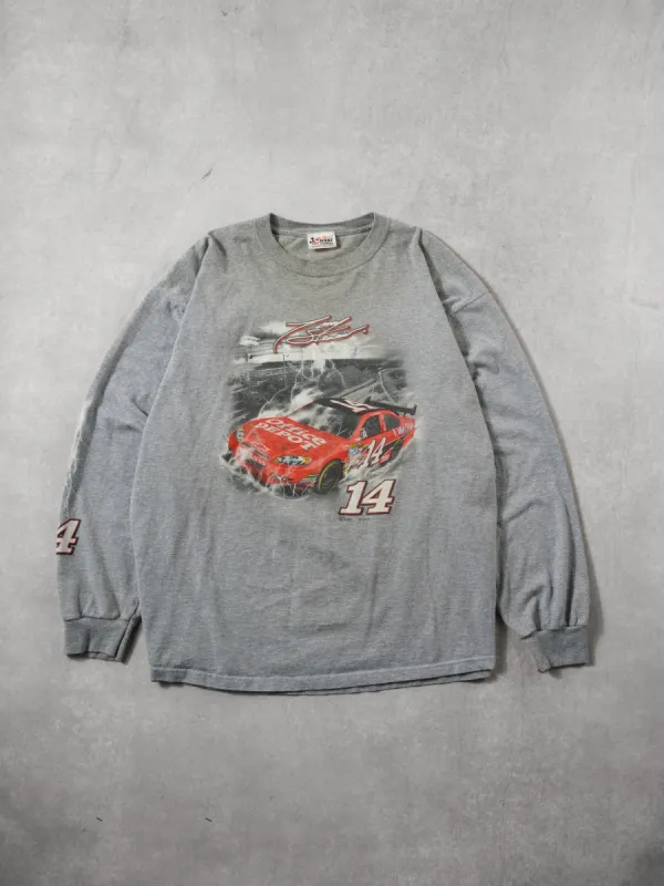 Vintage 90s Grey Tony Stewart #14 Nascar Graphic Longsleeve (XL) sold by Rebalance Vintage
