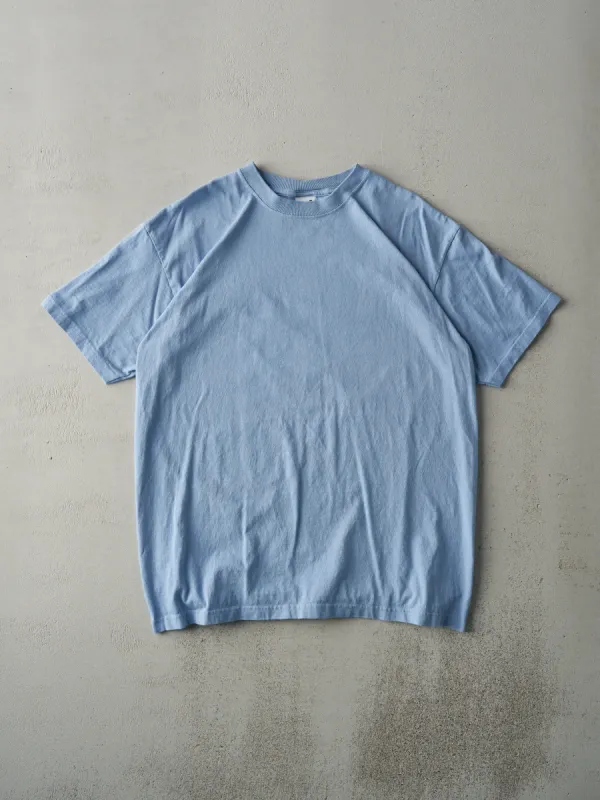 Vintage 90s Sky Blue Blank Tee (M) sold by Rebalance Vintage