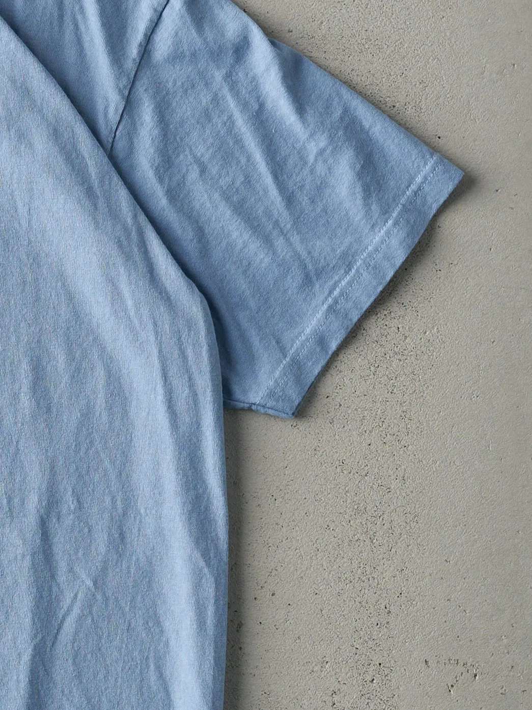 Vintage 90s Sky Blue Blank Tee (M) sold by Rebalance Vintage product image thumbnail 3