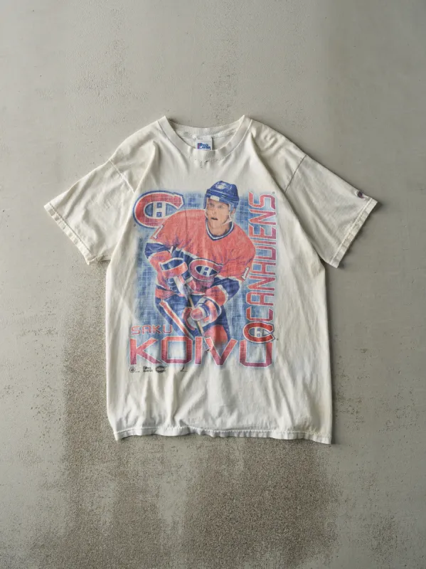 Vintage Y2K White Montreal Canadians Saku Koivu Long Player Tee (M) sold by Rebalance Vintage
