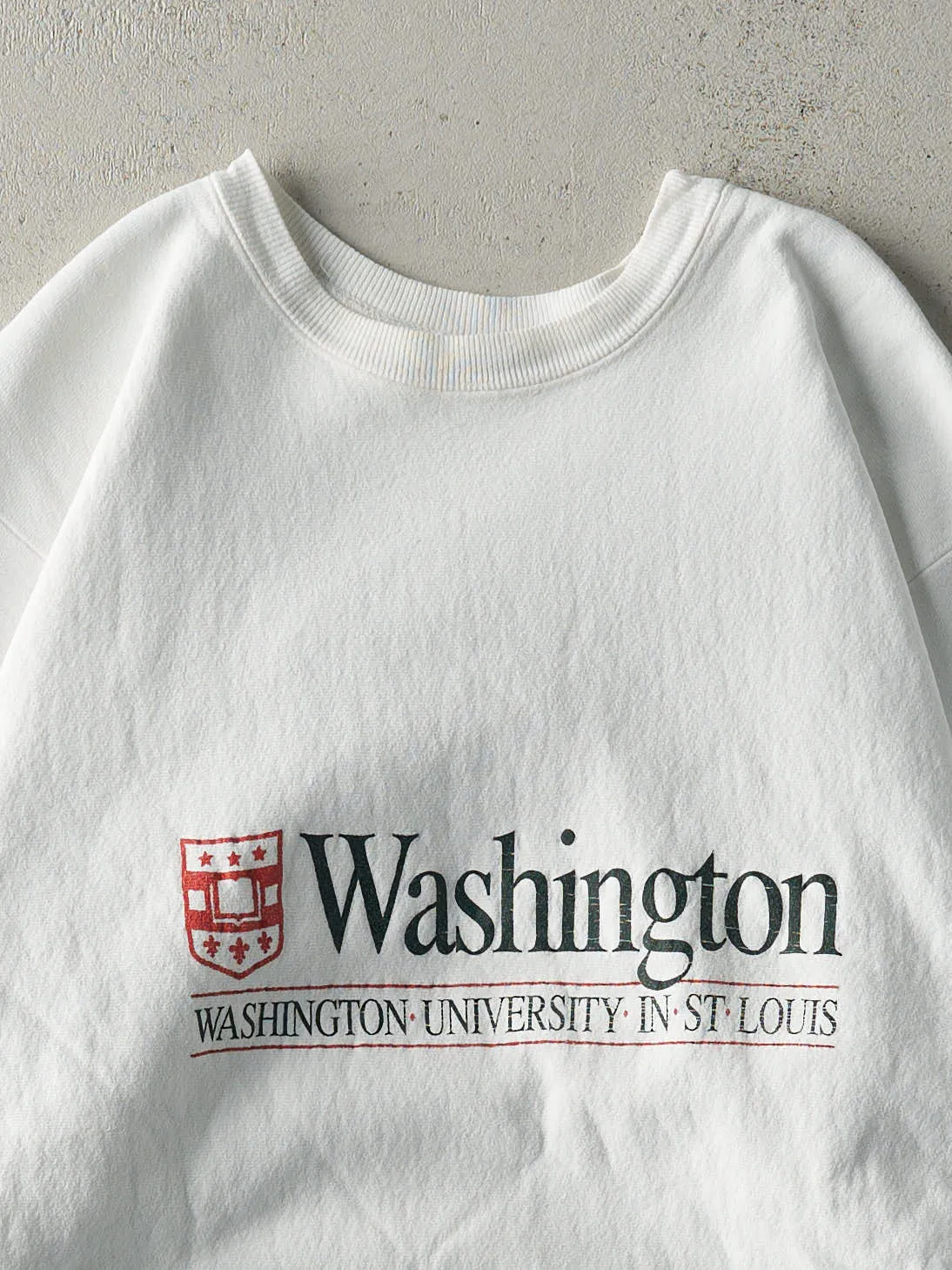 Vintage 90s White Washington University in St Louis Crewneck (M/L) sold by Rebalance Vintage product image thumbnail 2