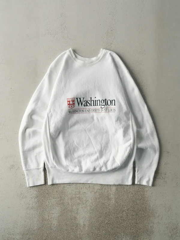 Vintage 90s White Washington University in St Louis Crewneck (M/L) sold by Rebalance Vintage