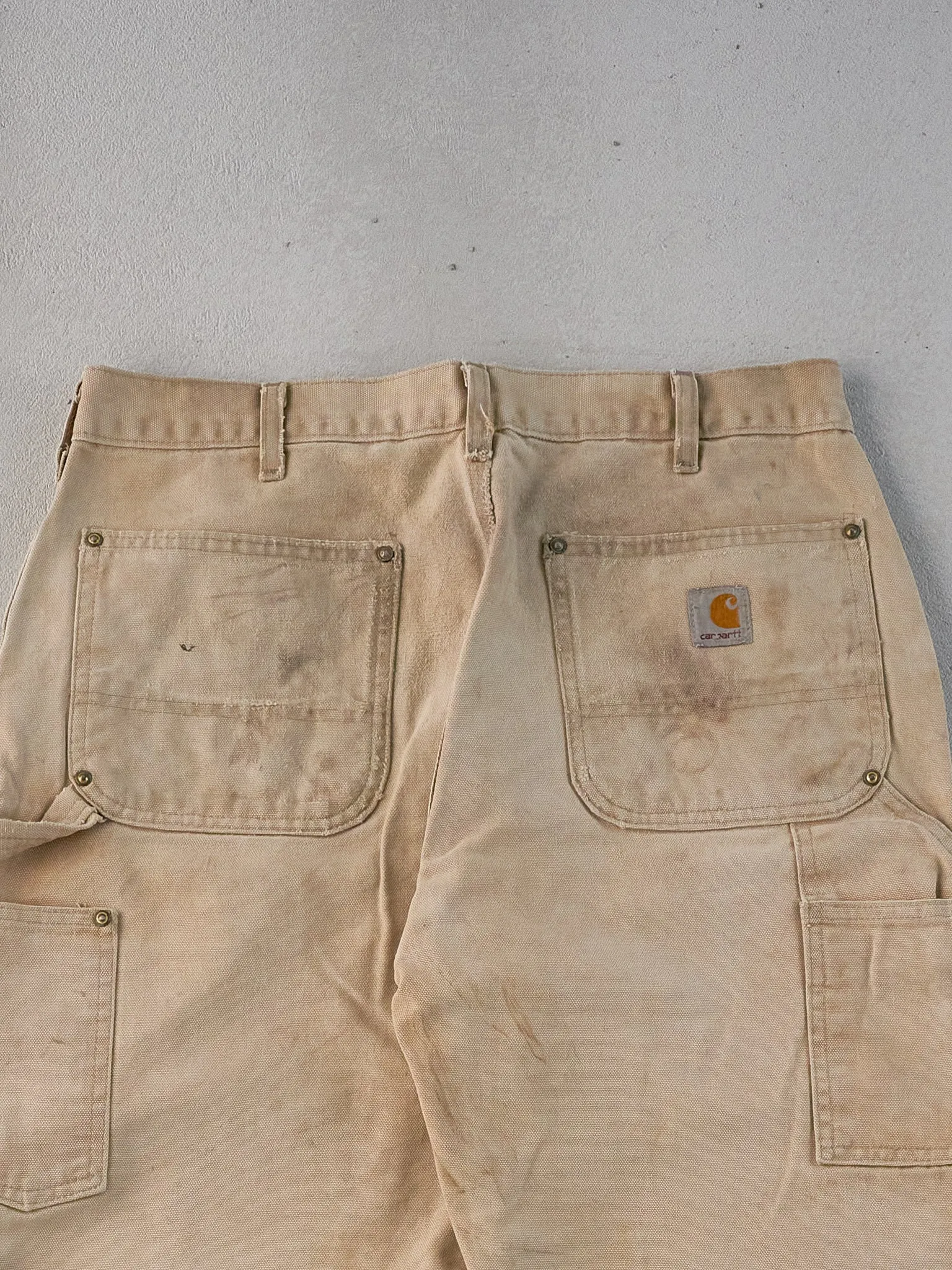 Vintage 90s Khaki Carhartt Double Knee Workwear Carpenter Pants (32x29) sold by Rebalance Vintage product image thumbnail 4