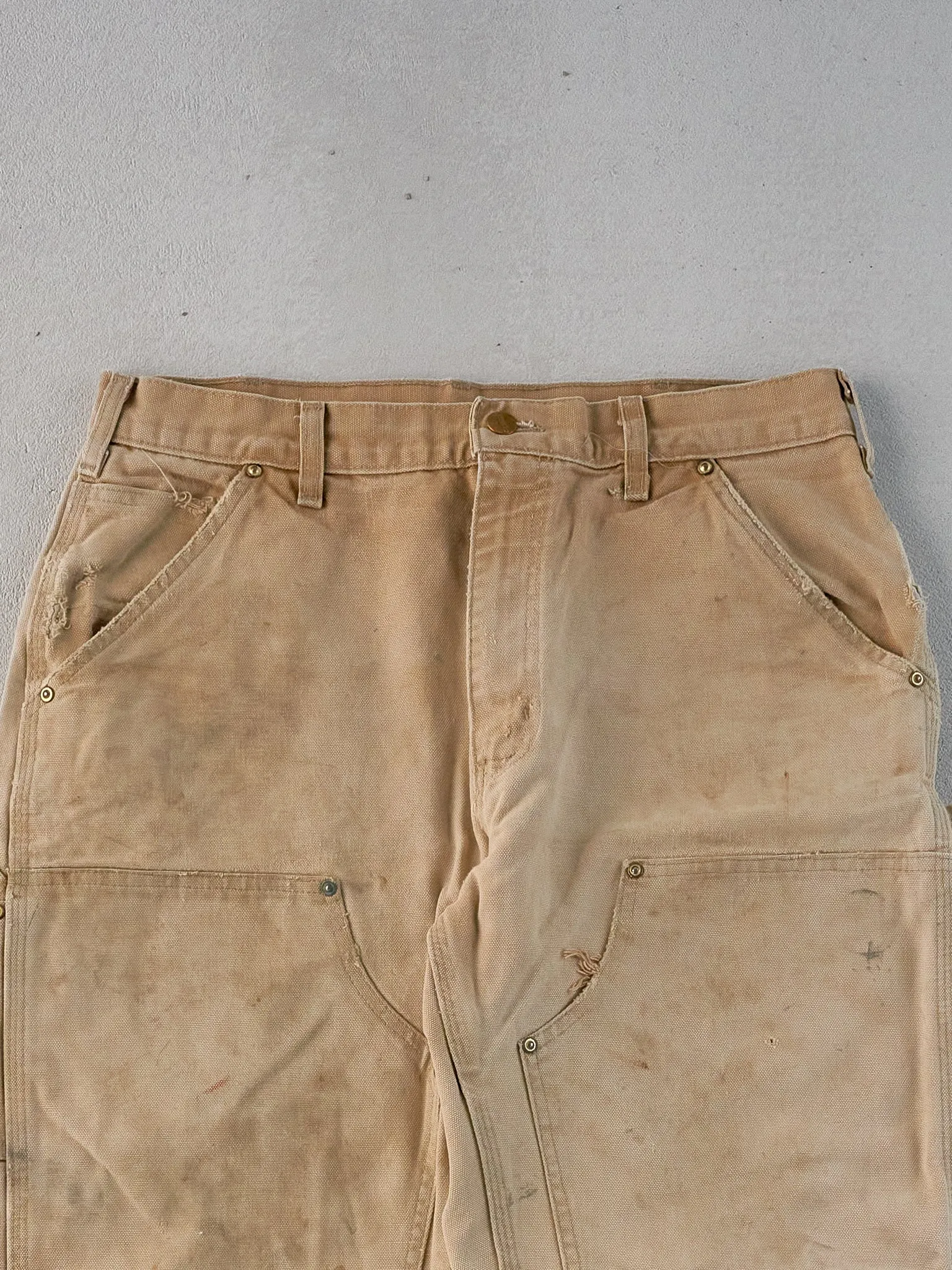 Vintage 90s Khaki Carhartt Double Knee Workwear Carpenter Pants (32x29) sold by Rebalance Vintage product image thumbnail 3