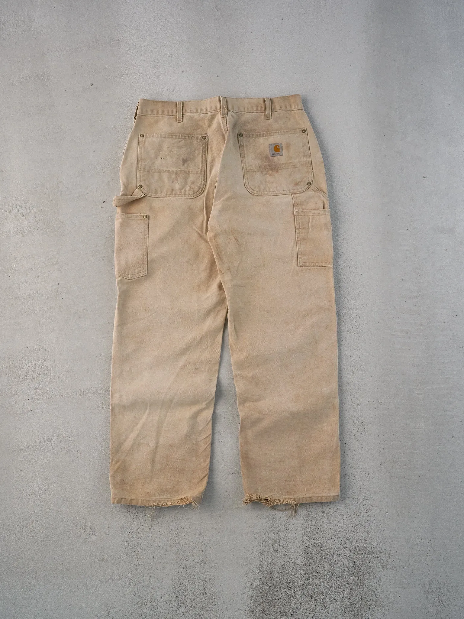 Vintage 90s Khaki Carhartt Double Knee Workwear Carpenter Pants (32x29) sold by Rebalance Vintage product image thumbnail 2