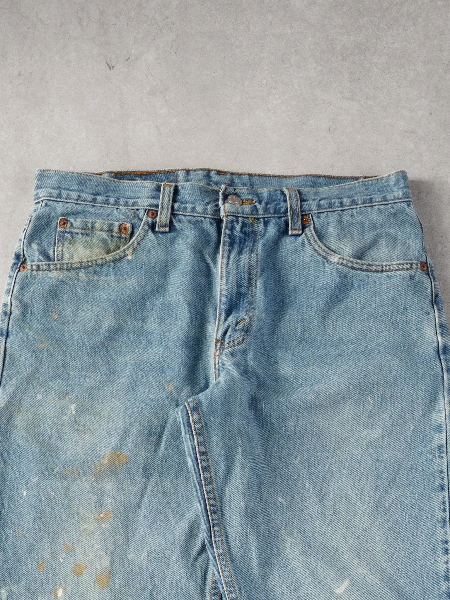 Vintage 90s Washed Blue Levi's Denim Jeans (34x30) sold by Rebalance Vintage product image thumbnail 3
