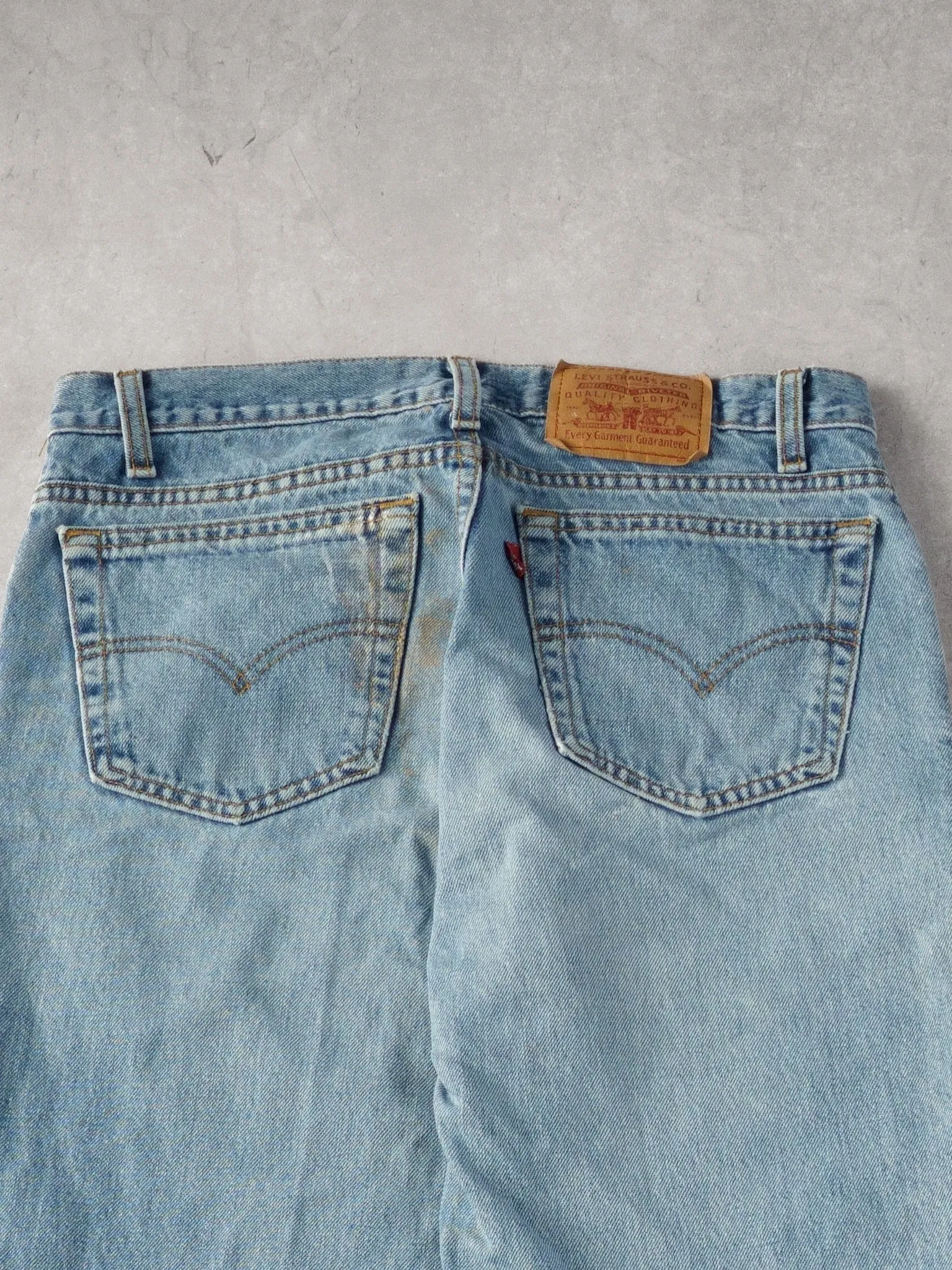 Vintage 90s Washed Blue Levi's Denim Jeans (34x30) sold by Rebalance Vintage product image thumbnail 4