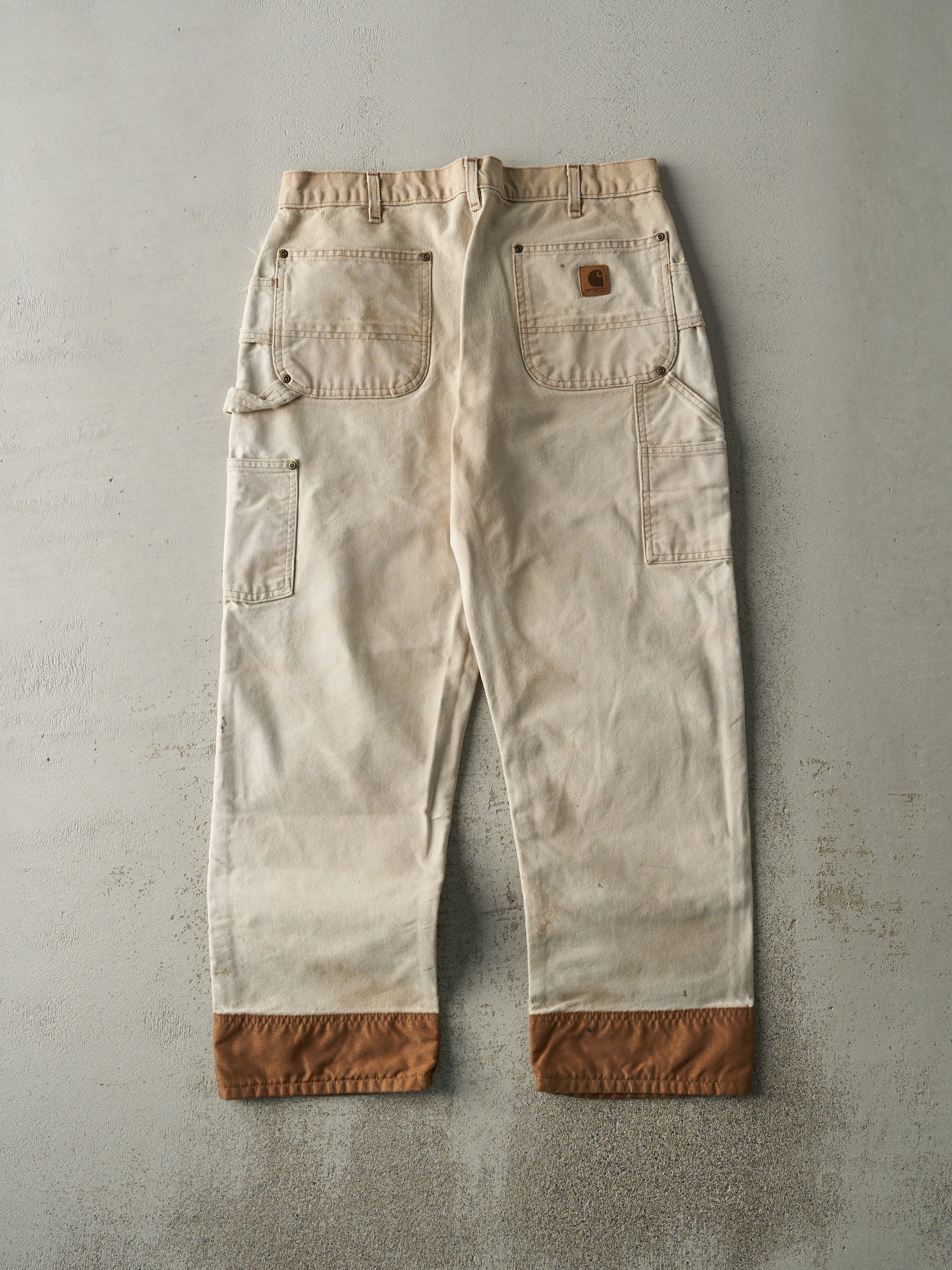Vintage 90s Beige & Camel Dungaree Fit Carhartt Double Knee Pants (33x28) sold by Rebalance Vintage product image thumbnail 2