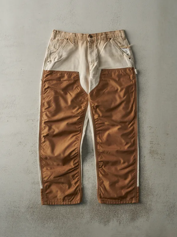 Vintage 90s Beige & Camel Dungaree Fit Carhartt Double Knee Pants (33x28) sold by Rebalance Vintage