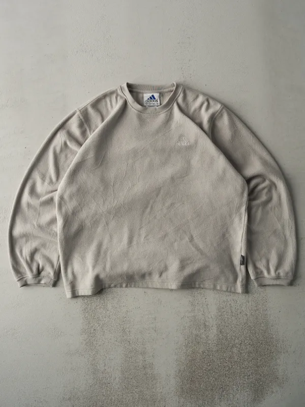 Vintage Y2K Biege Adidas Logo Fleece Pullover (L) sold by Rebalance Vintage