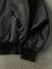 Vintage 80s Black Embroidered Napa Satin Bomber Jacket (M) sold by Rebalance Vintage