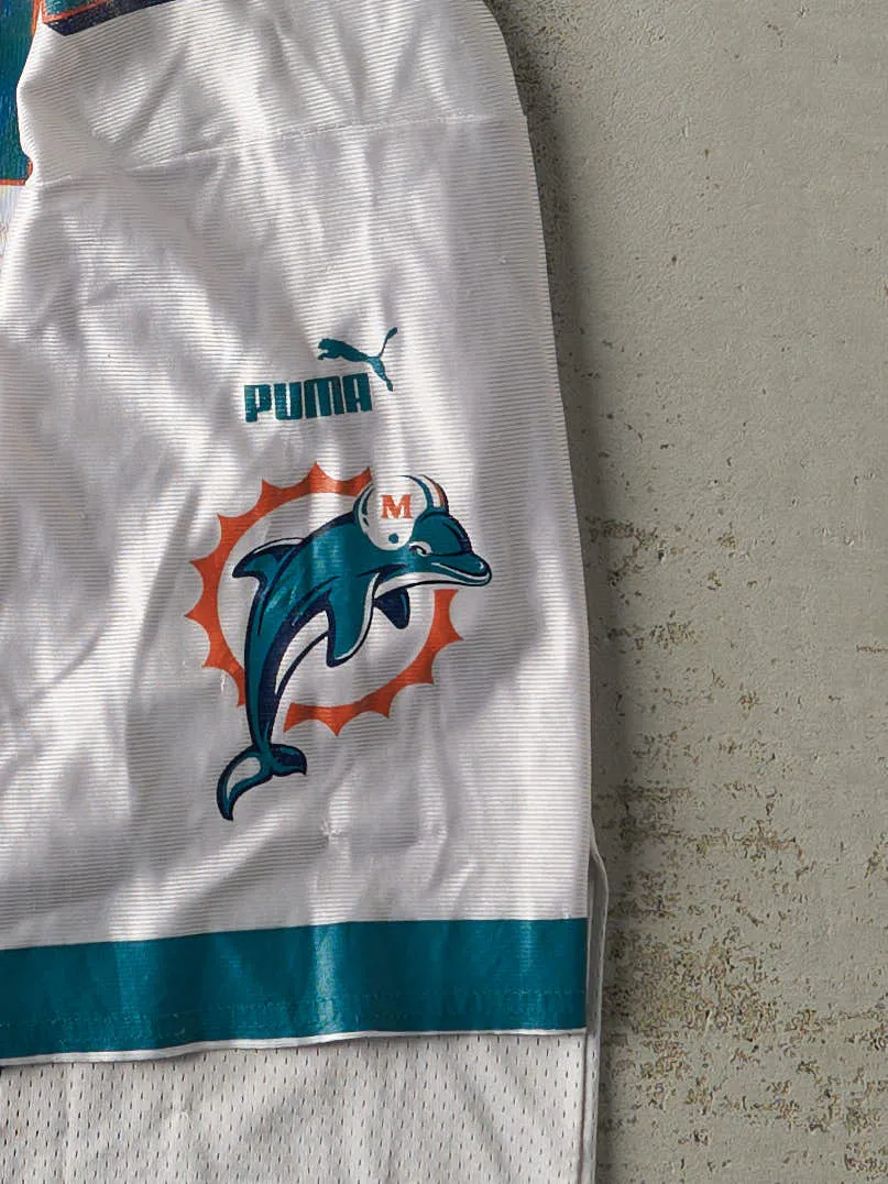 Vintage Y2K White & Teal Puma Miami Dolphins #29 Sam Maddison Cropped Jersey (L) sold by Rebalance Vintage product image thumbnail 5