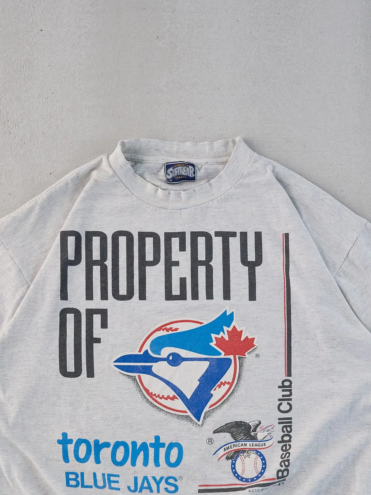 Vintage 92 Grey Single Stitched Toronto Blue Jays Graphic Tee (M/L) sold by Rebalance Vintage product image thumbnail 2