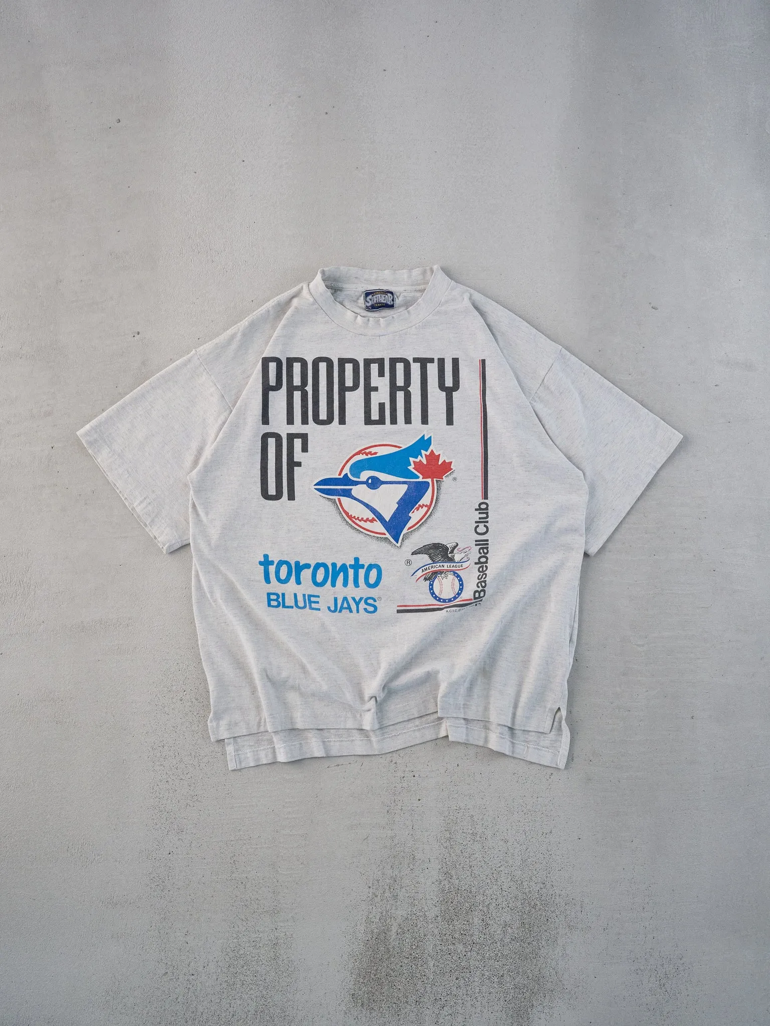 Vintage 92 Grey Single Stitched Toronto Blue Jays Graphic Tee (M/L) sold by Rebalance Vintage