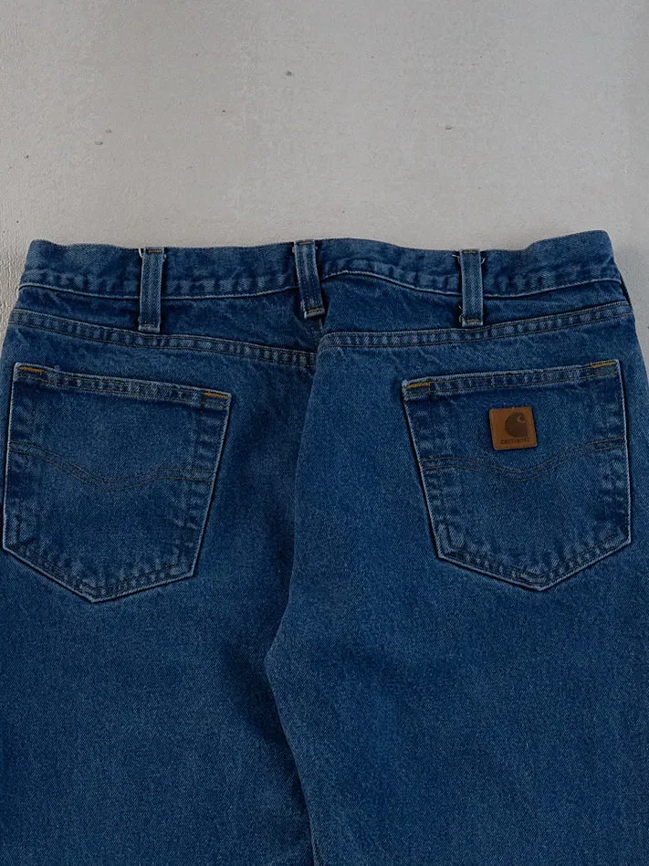 Vintage 90s Dark Blue Carhartt Denim Jeans (35x29) sold by Rebalance Vintage product image thumbnail 4