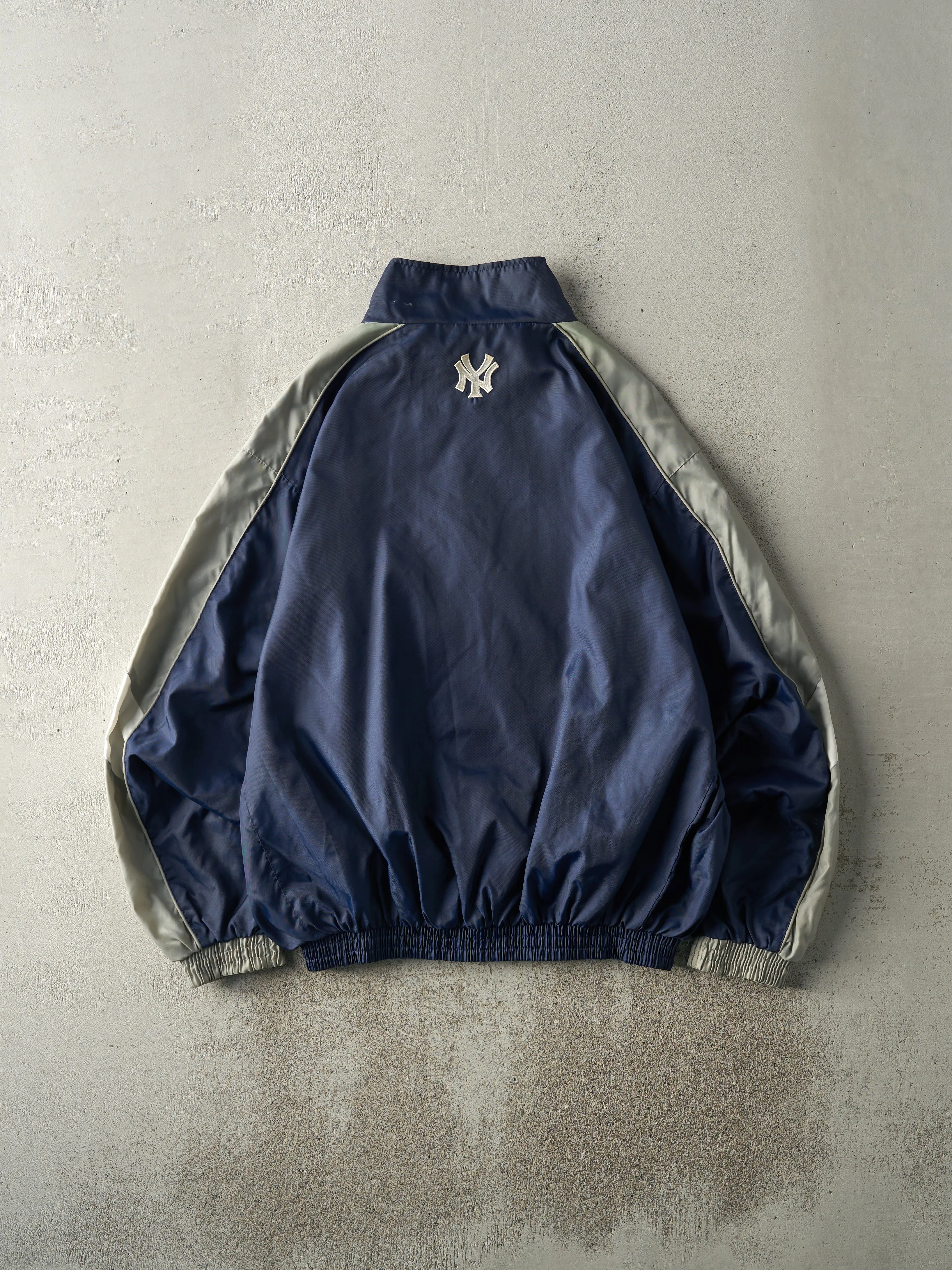 Vintage 90s Navy Blue New York Yankees Zip Up Windbreaker Jacket (L) sold by Rebalance Vintage product image thumbnail 3
