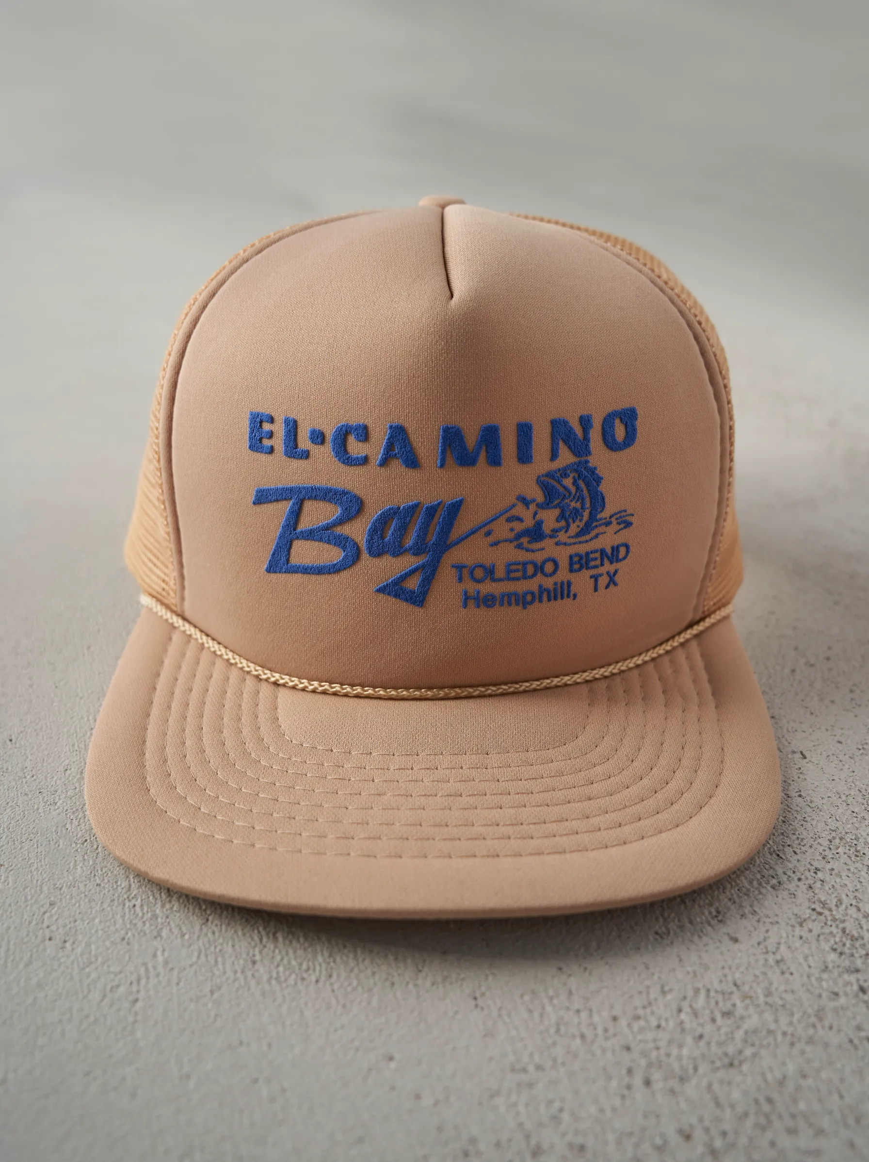 Vintage 90s Beige El-Camino Bay Foam Trucker Hat sold by Rebalance Vintage