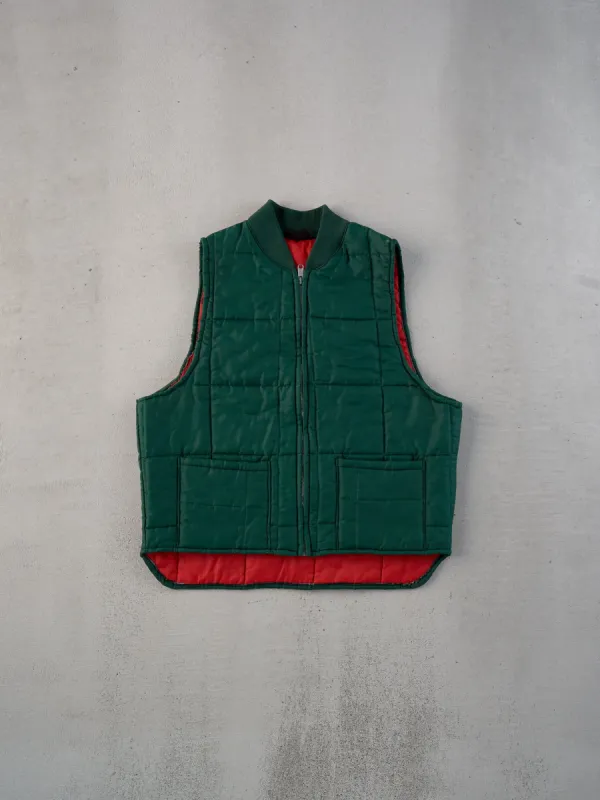 Vintage 90s Green and Red Spratford Reversible Puffer Vest (M) sold by Rebalance Vintage