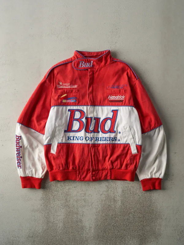 Vintage 90s Red Budweiser Ricky Craven Racing Jacket (M) made by Rebalance Vintage