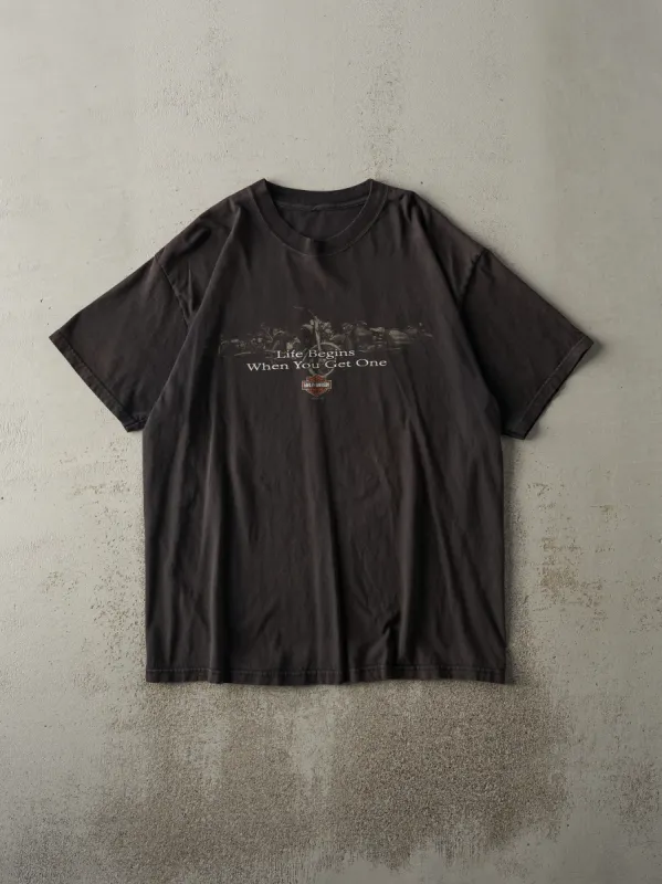 Vintage 06' Faded Black Oakland, California Harley Davidson Tee (L) sold by Rebalance Vintage