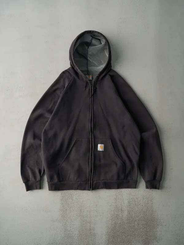 Vintage Y2K Faded Black Carhartt Fur Lined Zip Up Hoodie (XL) sold by Rebalance Vintage