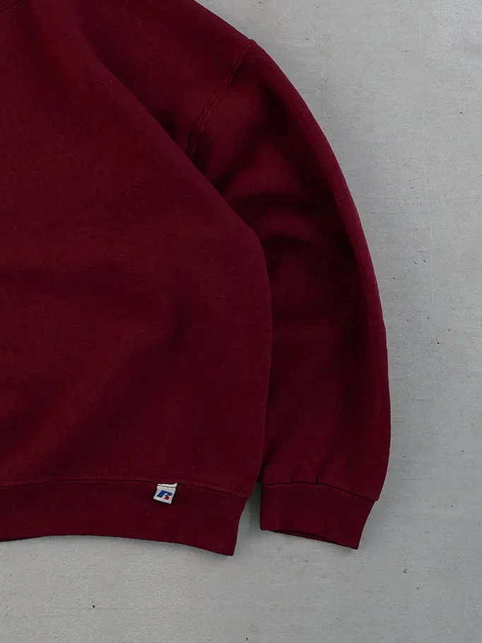 Vintage 90s Maroon Russell Athletics Cropped Blank Crewneck (M/L) sold by Rebalance Vintage product image thumbnail 3
