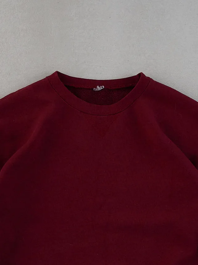 Vintage 90s Maroon Russell Athletics Cropped Blank Crewneck (M/L) sold by Rebalance Vintage product image thumbnail 2