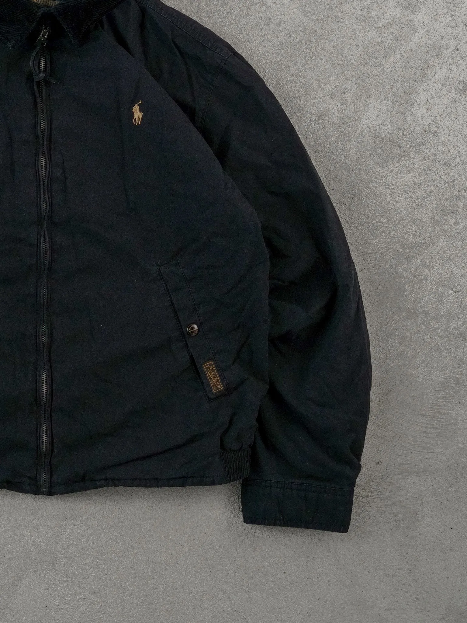 Vintage 90s Black Polo By Ralph Lauren Collared Jacket (M) sold by Rebalance Vintage product image thumbnail 3