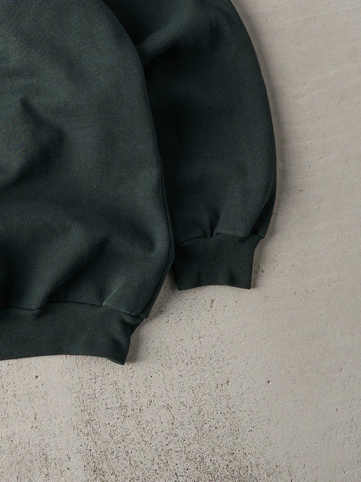 Vintage 80s Forest Green Blank Quarter Button Up Sweater (L) sold by Rebalance Vintage product image thumbnail 3