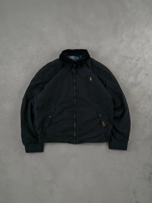 Vintage 90s Black Polo By Ralph Lauren Collared Jacket (M) sold by Rebalance Vintage