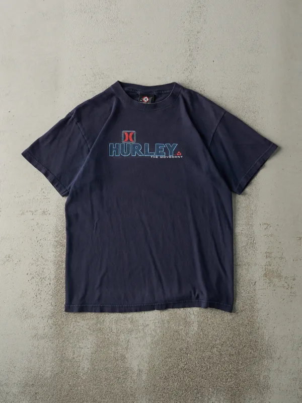 Vintage Y2K Navy Blue Hurley Logo Tee (S) made by Rebalance Vintage