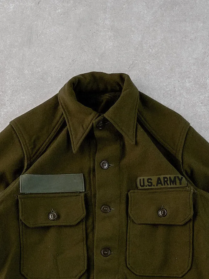 Vintage 90s Moss Green US Army Knit Collared Button Up (M) sold by Rebalance Vintage product image thumbnail 2