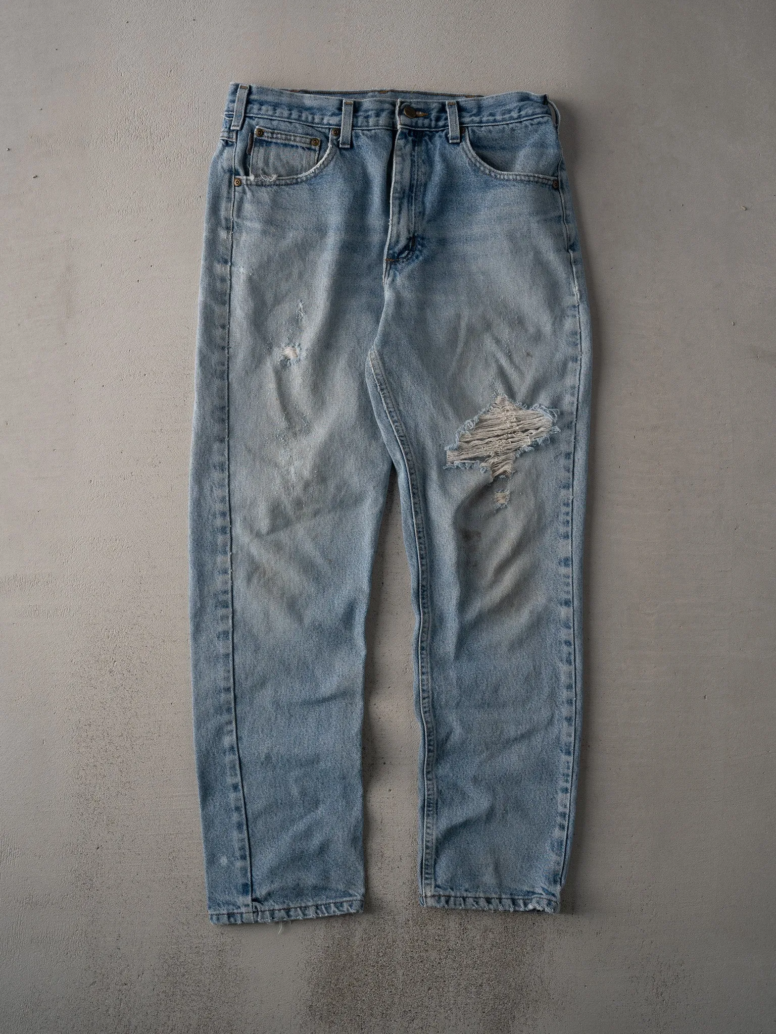 Vintage 90s Light Blue Rugged Carhartt Denim Jeans (32 x 30) sold by Rebalance Vintage