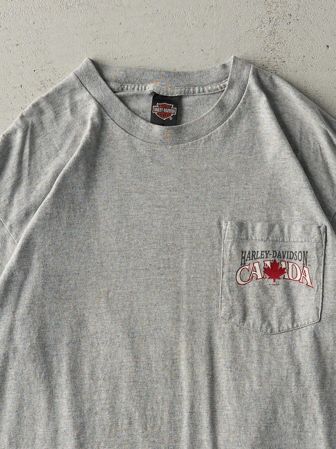 Vintage 98' Grey Windsor Ontario Harley Davidson Single Stitch Pocket Tee (L) sold by Rebalance Vintage product image thumbnail 3