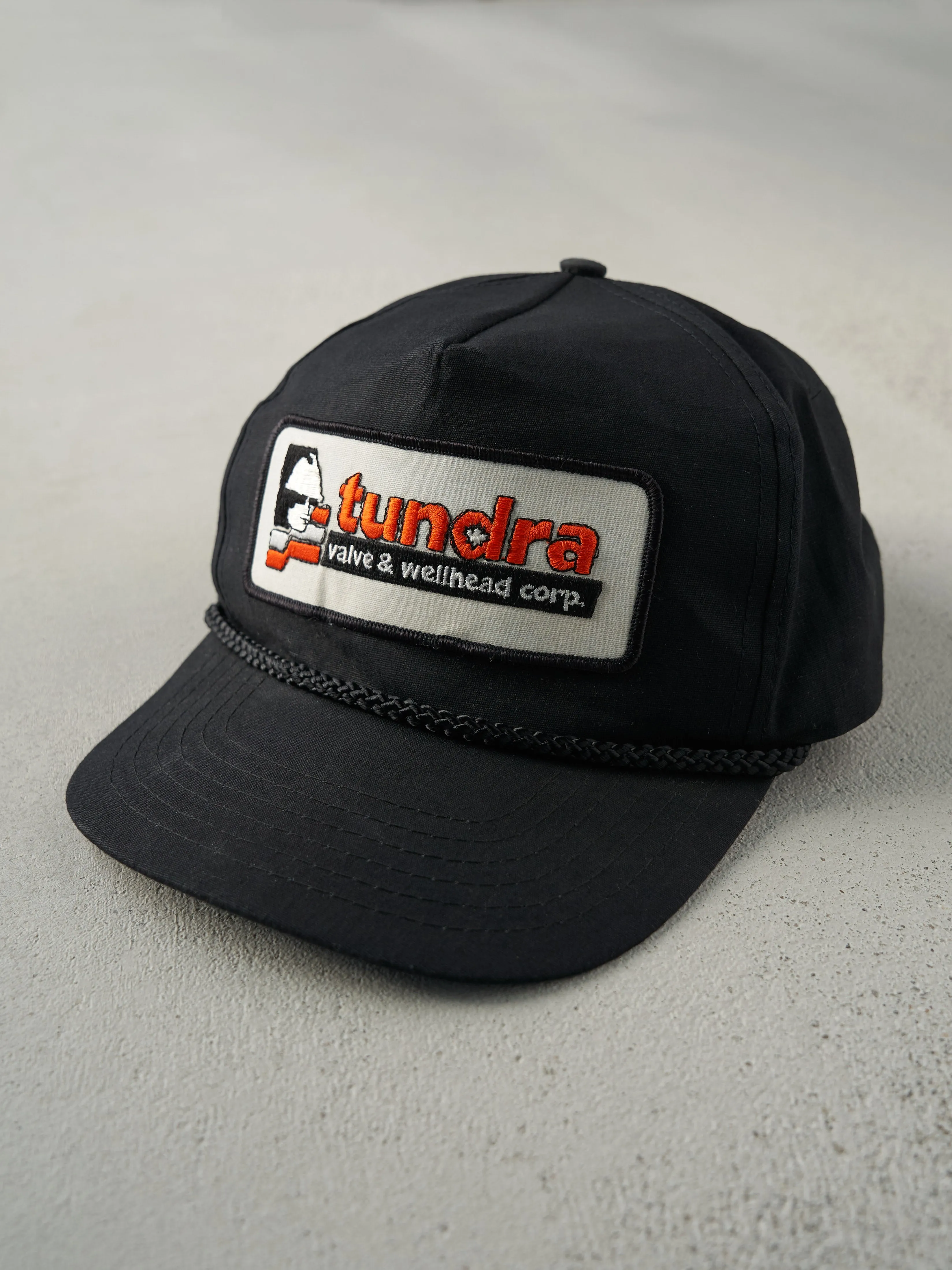Vintage 80s Black Tundra Leather Zip Back Hat sold by Rebalance Vintage product image thumbnail 2